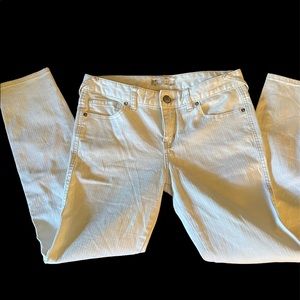 Free People White Striped Jeans